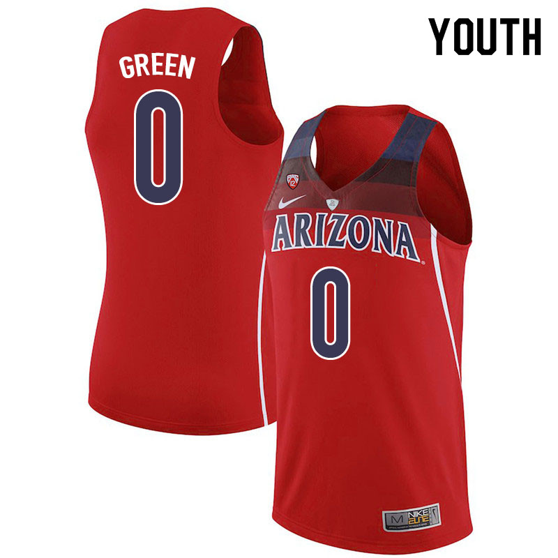 Youth #0 Josh Green Arizona Wildcats College Basketball Jerseys Sale-Red
